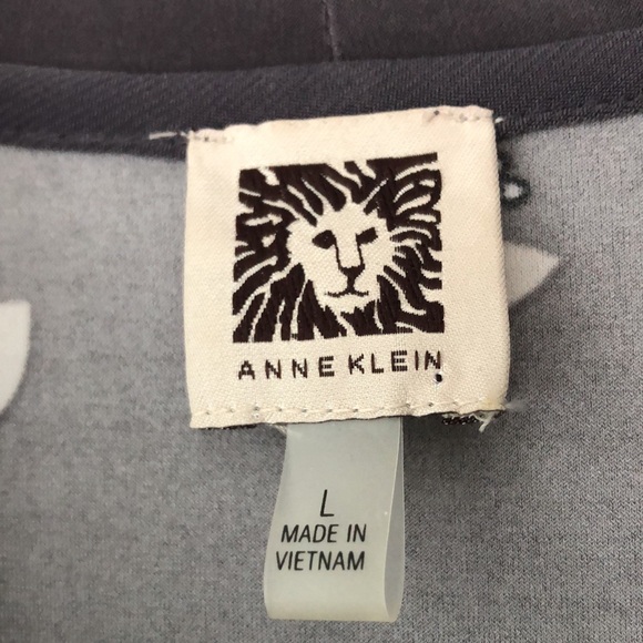 Anne Klein Top Sleeveless V Neck Floral Gray SZ L - Picture 4 of 5